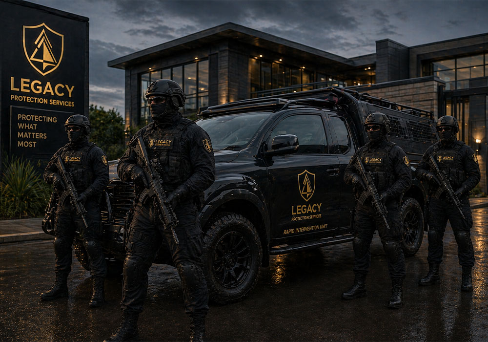 Legacy Protection Services armed response unit ready for emergency security deployment